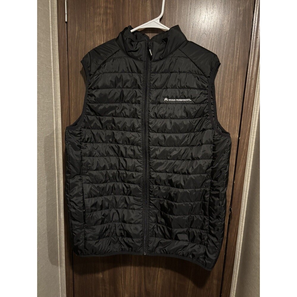 Core365 Warm Logic Men's Black Quilted Puffer Vest L Full Zip Zipped Pockets